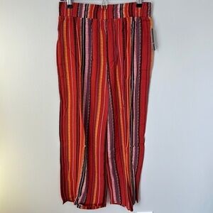 NWT I.N. Studio Petite Crepe Wide Leg Pull On Pants in Carnival